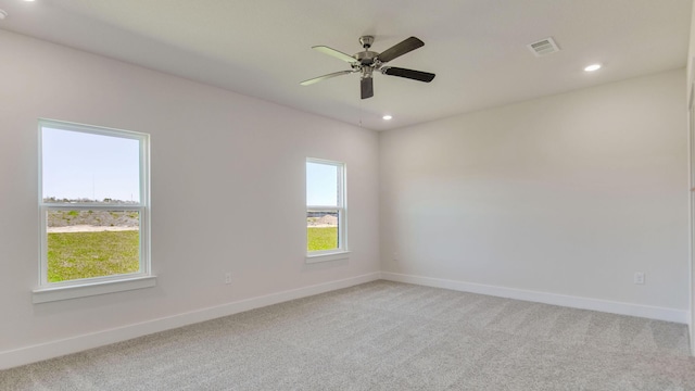 3068 Heritage Plantation Blvd, Laurel Hill, FL 32567 - unfurnished room featuring visible vents, recessed lighting, baseboards, and light colored carpet