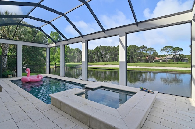 489 Regatta Bay Blvd, Destin, FL 32541 - view of pool with a water view and a pool with connected hot tub