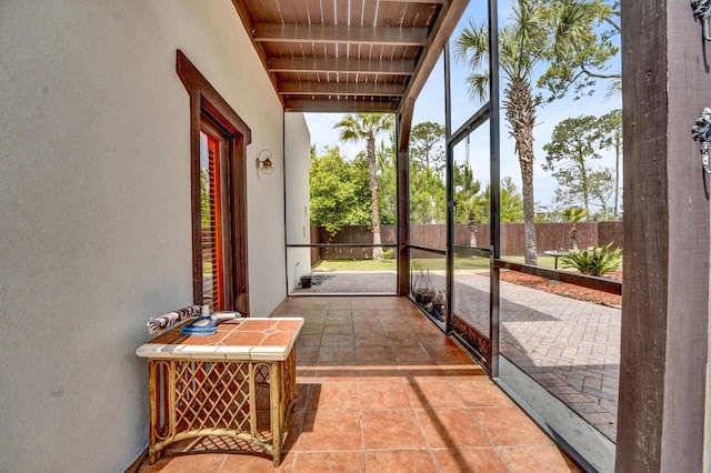 35 Blue Bayou Dr, Santa Rosa Beach, FL 32459 - sunroom featuring beamed ceiling
