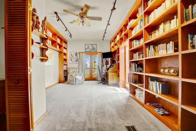 35 Blue Bayou Dr, Santa Rosa Beach, FL 32459 - corridor featuring rail lighting, carpet floors, and baseboards
