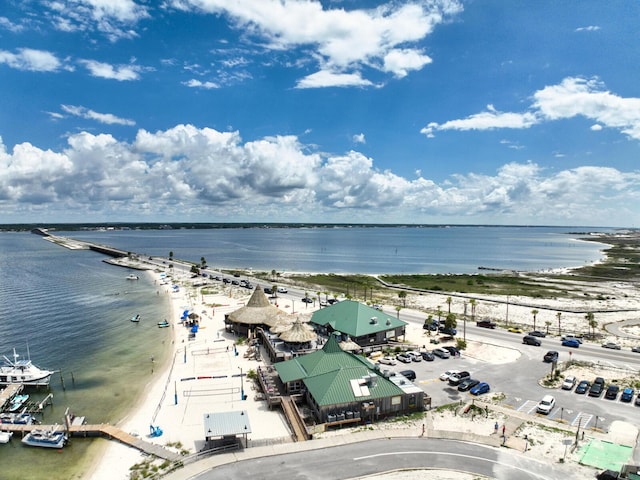 drone / aerial view of a nearby body of water