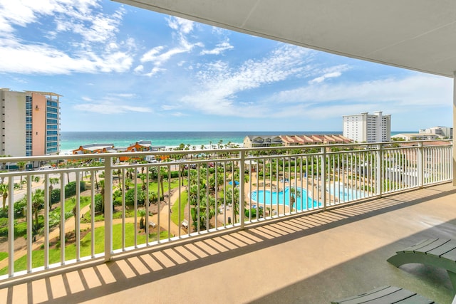 balcony with a water view