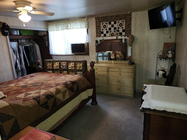 258 Briar Rd, Defuniak Springs, FL 32433 - bedroom featuring carpet flooring, a ceiling fan, a closet, and cooling unit