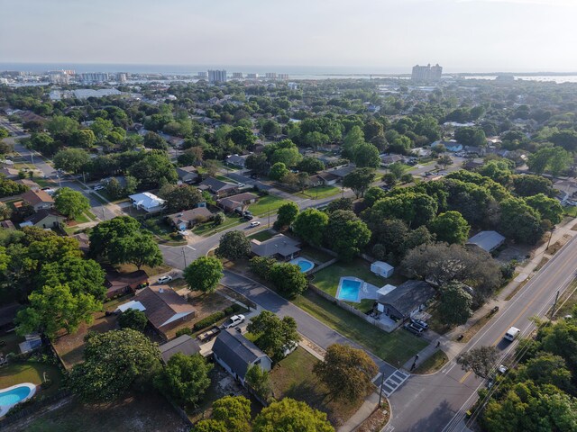 drone / aerial view featuring a city view