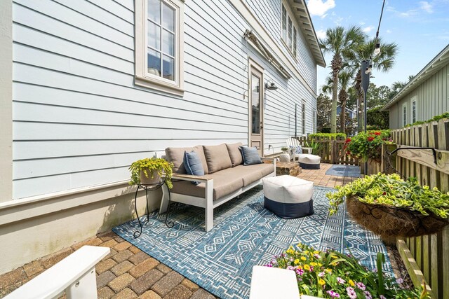 132 Carson Oaks Ln, Santa Rosa Beach, FL 32459 - view of patio / terrace with fence and an outdoor hangout area