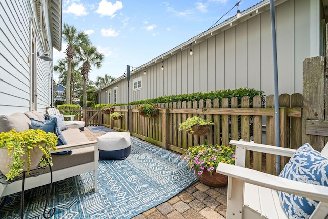 132 Carson Oaks Ln, Santa Rosa Beach, FL 32459 - view of patio with fence and an outdoor hangout area