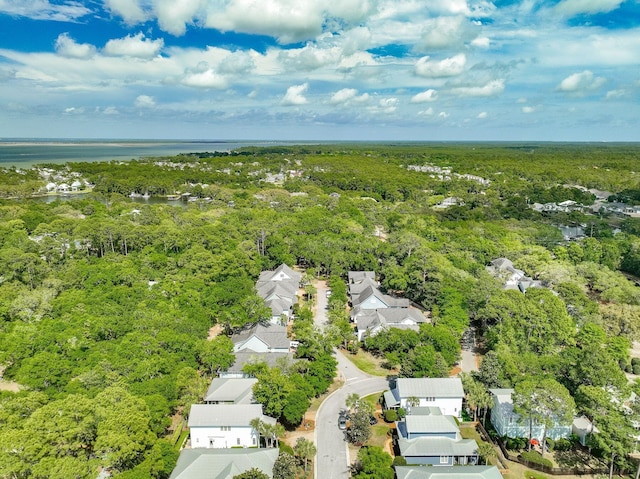 132 Carson Oaks Ln, Santa Rosa Beach, FL 32459 - bird's eye view with a water view, a residential view, and a wooded view