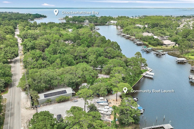 132 Carson Oaks Ln, Santa Rosa Beach, FL 32459 - drone / aerial view featuring a water view