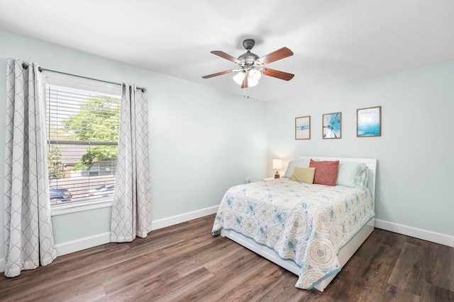 229 Carmel Dr Unit 4, Fort Walton Beach, FL 32547 - bedroom with wood finished floors, baseboards, and a ceiling fan