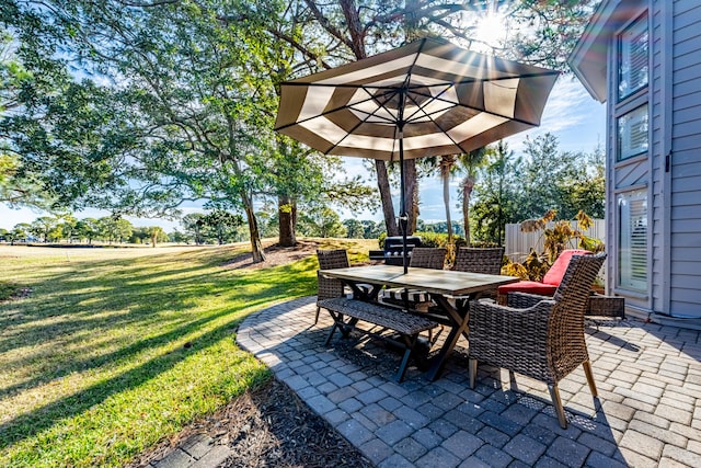 view of patio with outdoor dining space