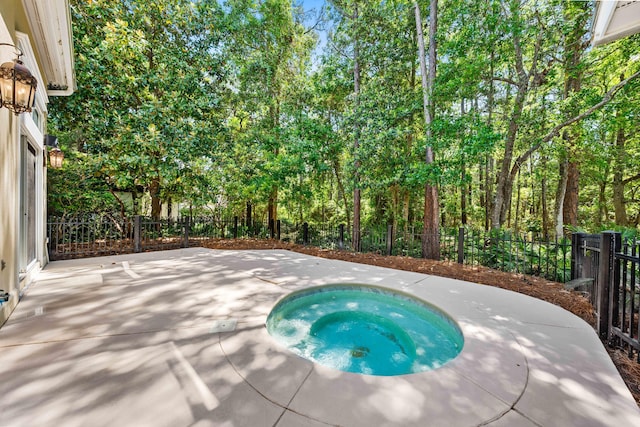 2928 Pine Valley Dr, Miramar Beach, FL 32550 - view of pool featuring a fenced backyard, an in ground hot tub, and a patio area