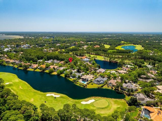 2928 Pine Valley Dr, Miramar Beach, FL 32550 - drone / aerial view with a residential view, a water view, and golf course view