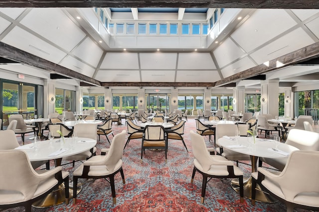2928 Pine Valley Dr, Miramar Beach, FL 32550 - dining space featuring a towering ceiling
