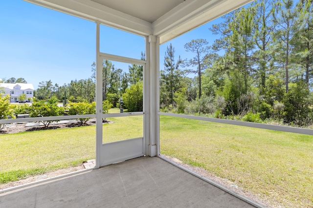 view of unfurnished sunroom