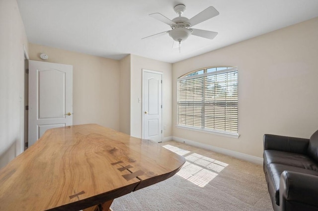 1901 Cottage Grove Ln Unit 1, Niceville, FL 32578 - office space with baseboards, light colored carpet, and a ceiling fan