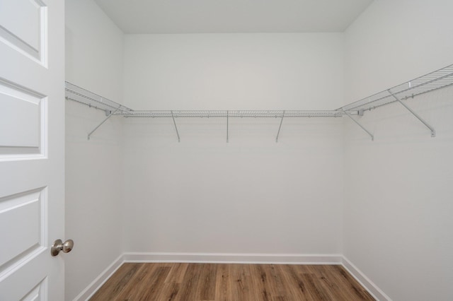 spacious closet with wood finished floors