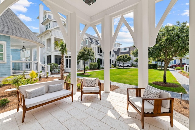 28 Rainer Ln, Inlet Beach, FL 32461 - exterior space with an outdoor hangout area and a residential view