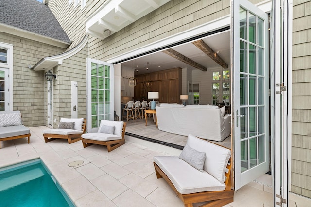28 Rainer Ln, Inlet Beach, FL 32461 - view of patio with an outdoor hangout area, an outdoor pool, and a deck
