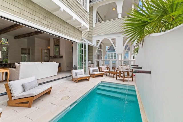 28 Rainer Ln, Inlet Beach, FL 32461 - outdoor pool featuring an outdoor hangout area and a patio area