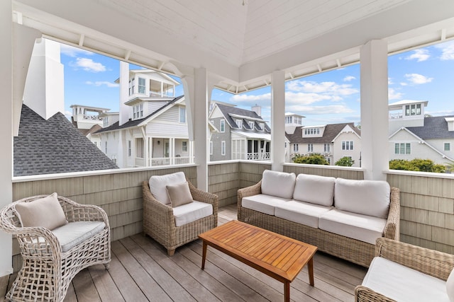 28 Rainer Ln, Inlet Beach, FL 32461 - sunroom / solarium featuring a residential view and an outdoor living space