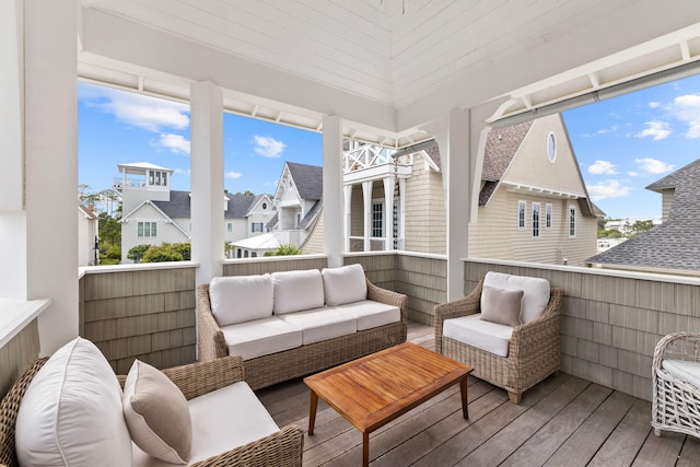 28 Rainer Ln, Inlet Beach, FL 32461 - sunroom with outdoor lounge area and a residential view