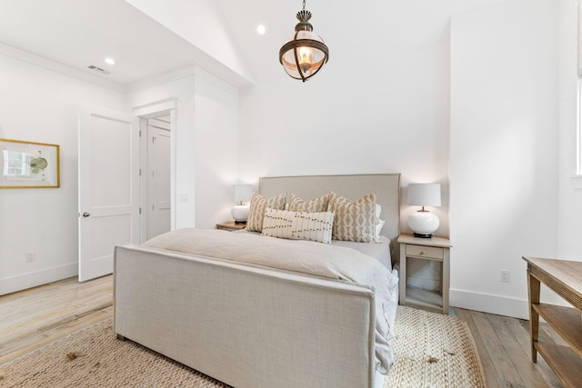 28 Rainer Ln, Inlet Beach, FL 32461 - bedroom with light wood finished floors, visible vents, baseboards, and recessed lighting
