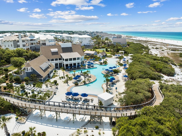 28 Rainer Ln, Inlet Beach, FL 32461 - drone / aerial view with a water view and a beach view