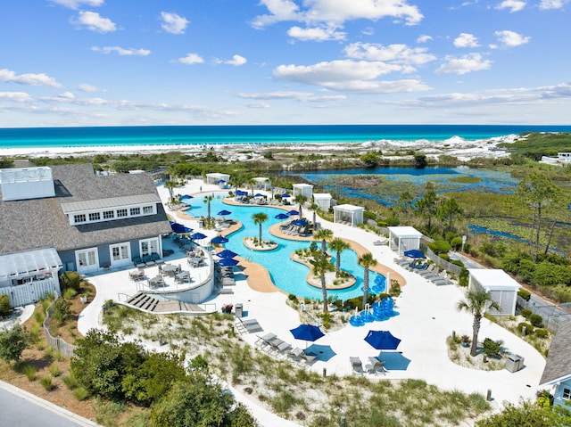 28 Rainer Ln, Inlet Beach, FL 32461 - birds eye view of property featuring a water view