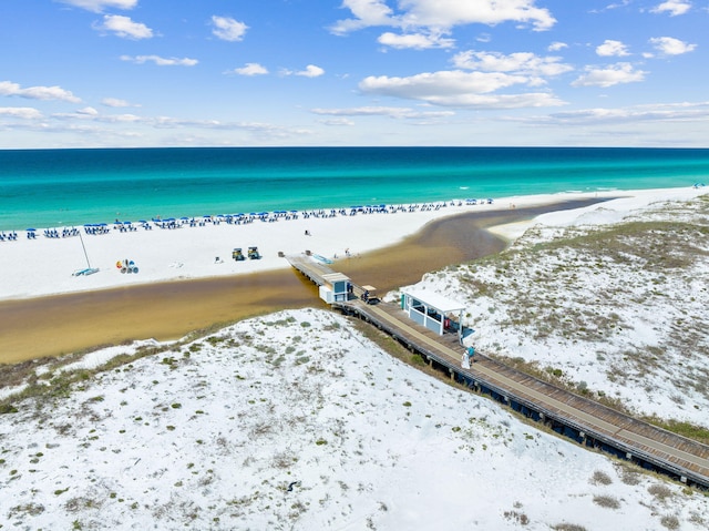 28 Rainer Ln, Inlet Beach, FL 32461 - drone / aerial view featuring a water view and a beach view