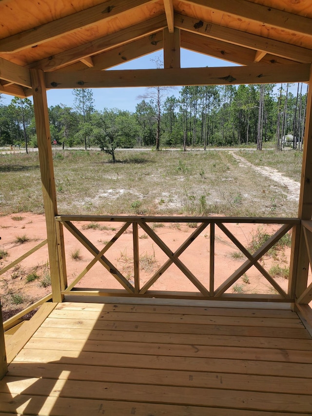 157 Pine Ln, Freeport, FL 32439 - deck with view of wooded area