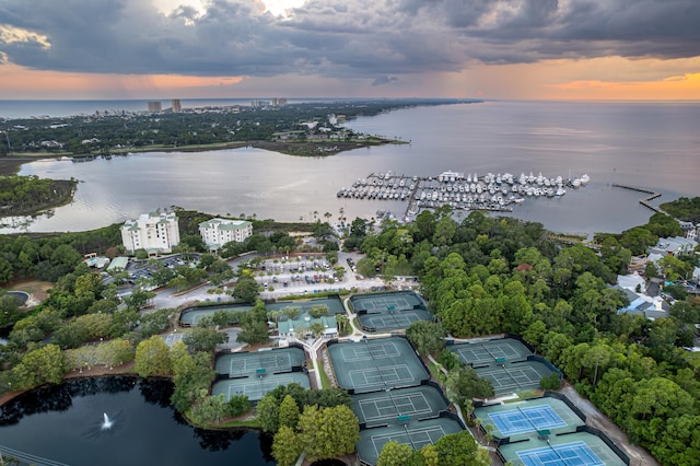 2021 Pine Island Cir, Miramar Beach, FL 32550 - aerial view at dusk with a water view