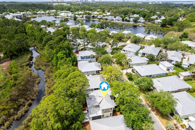 2021 Pine Island Cir, Miramar Beach, FL 32550 - bird's eye view featuring a water view and a residential view