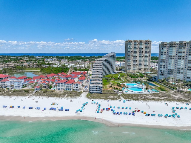 bird's eye view of unending shoreline