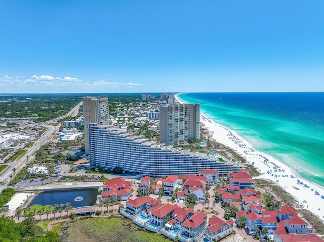 view of urban area featuring unending shoreline