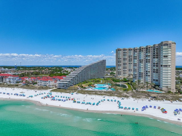 bird's eye view of unending shoreline