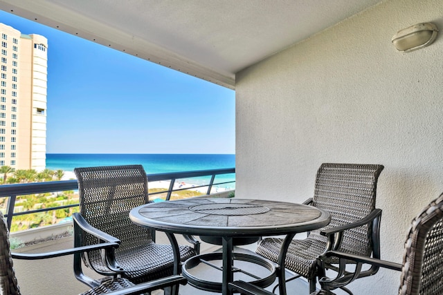balcony with a water view