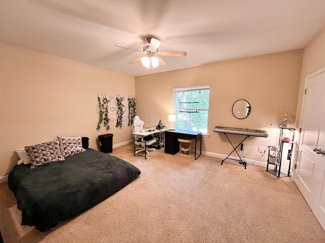 829 Fairview Dr Unit 1, Fort Walton Beach, FL 32548 - carpeted bedroom featuring baseboards and a ceiling fan