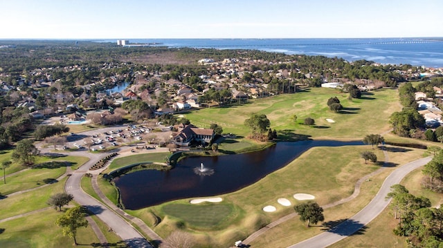 674 Emerald Bay Dr, Destin, FL 32541 - aerial overview of property's location featuring a nearby body of water, nearby suburban area, and a golf course