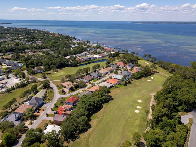 674 Emerald Bay Dr, Destin, FL 32541 - aerial overview of property's location with a nearby body of water, nearby suburban area, and a local golf course
