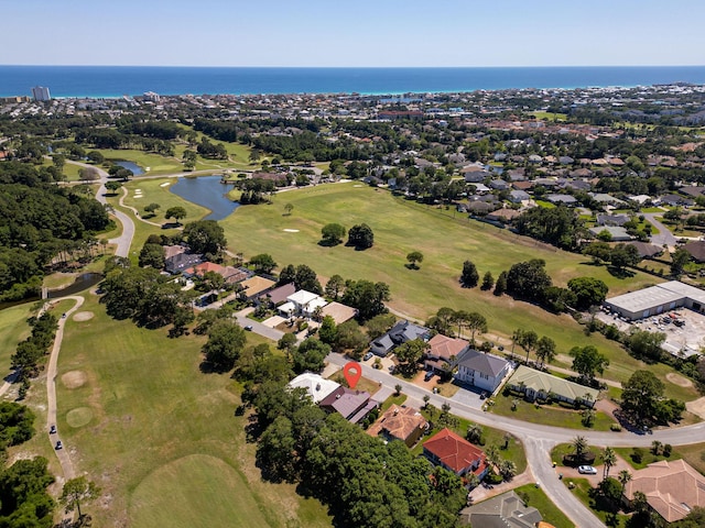 674 Emerald Bay Dr, Destin, FL 32541 - aerial overview of property's location with a nearby body of water, a golf club, and nearby suburban area