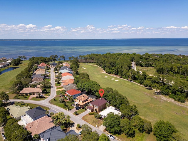 674 Emerald Bay Dr, Destin, FL 32541 - aerial view of property and surrounding area with a golf course, nearby suburban area, and a large body of water