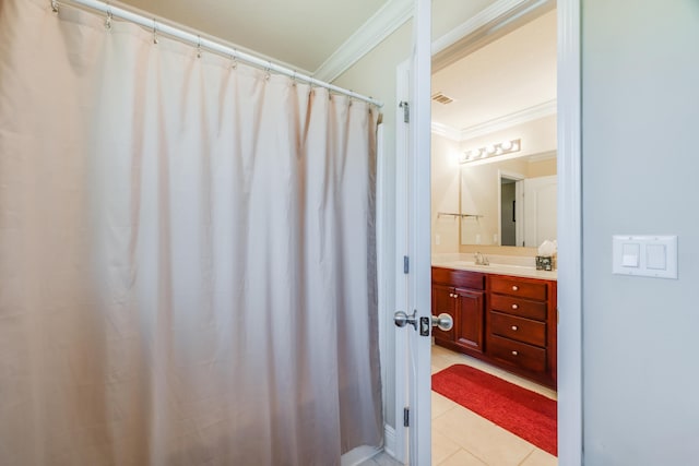 6444 Welannee Blvd, Laurel Hill, FL 32567 - full bath featuring crown molding, tile patterned floors, and vanity