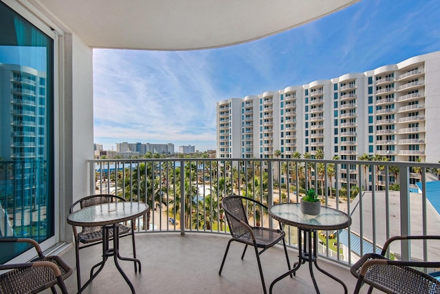 balcony with a city view