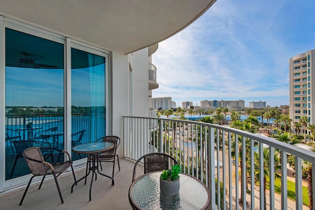 balcony with a view of city
