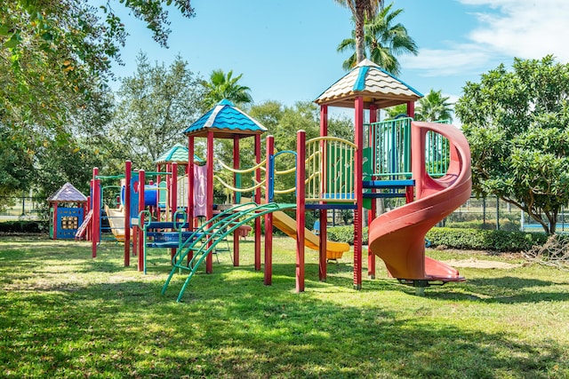 community playground with a yard