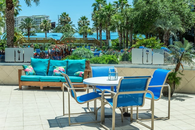 view of patio featuring an outdoor living space
