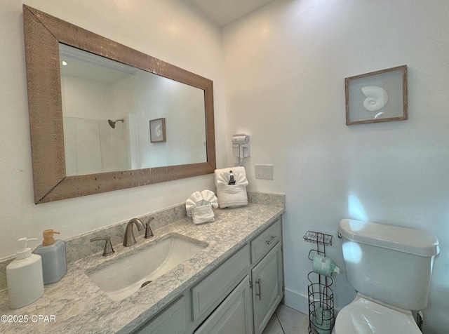 9614 Beach Blvd Unit D, Panama City Beach, FL 32408 - full bathroom featuring toilet, a shower, and vanity