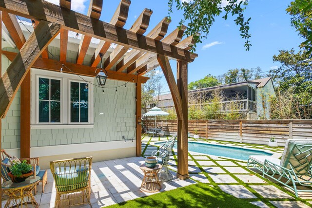 50 Camellia St, Santa Rosa Beach, FL 32459 - view of patio featuring a fenced backyard and a pergola