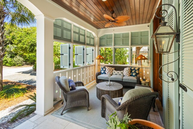 50 Camellia St, Santa Rosa Beach, FL 32459 - sunroom / solarium with a ceiling fan