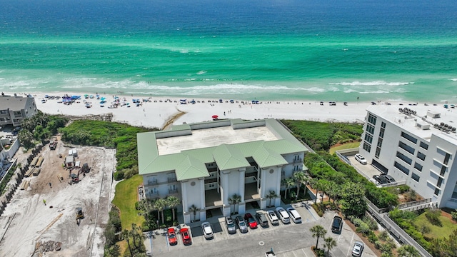 drone / aerial view of unending shoreline